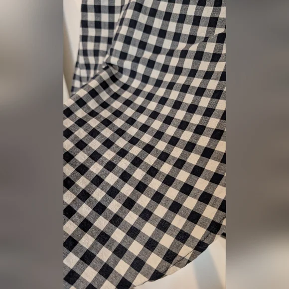 Navy & White Gingham Mini Wrap Skirt - Picture 2 of 6